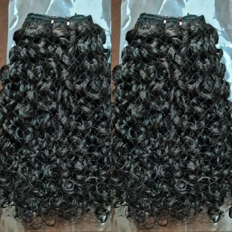 16A Double Weft Pixie Curly Human Hair Bundles 14 16 18 Inch 3 Bundles Burmese Curly Bundles Human Hair 3C4A 100% Unprocessed Brazilian Raw Virgin Hair Extensions Quick Weave Extensions Natural Color