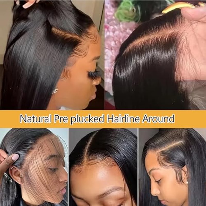 Straight Wigs Human Hair 13x6 Lace Front Wigs Human Hair Straight Lace Front Wigs 24 Inch Pre Plucked Transparent Lace Frontal Glueless Wigs for Women Hair Replacement Wigs