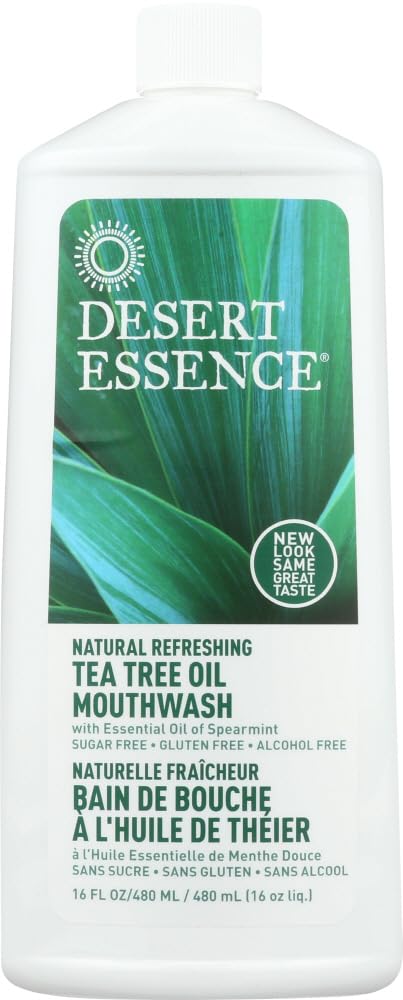 Desert Essence MOUTHWASH,Tea Tree,Refill, 16 FZ(Pack of 3)
