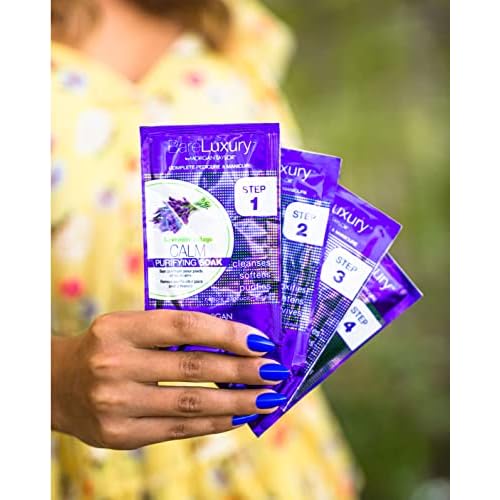 Morgan Taylor BareLuxury 4-Step Complete Pedicure & Manicure Packs - Complete Nail Care Kit with Soak, Masque, Scrub & Massage Butter, Professional Spa-Quality Treatments (Calm Lavender & Sage)