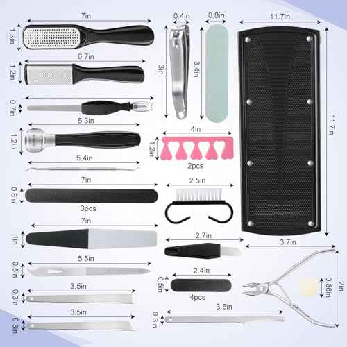 Gisafai 27 Pcs Pedicure Kit Professional Pedicure Tools Pedicure Foot Rest Foot Scrubber Dead Skin Remover Non Slip Pedicure Stand Foot Care Kit for Home Salon Care Men Women Foot Callus Remover