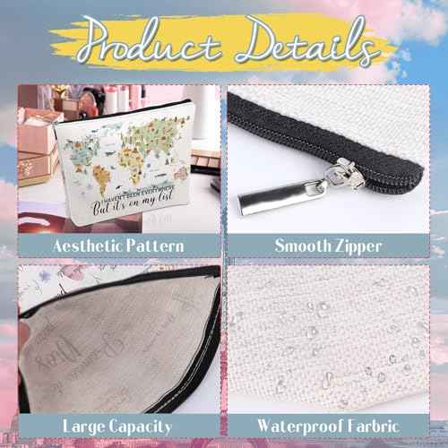 Travel Gifts for Women - Travel Makeup Bag, Traveler Gifts Accessories, Travel Must Have Essentials, I Haven't Been Everywhere But It's on My List Cosmetic Bag for Birthday Christmas Gift