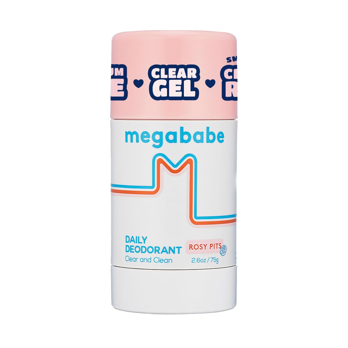 Megababe Daily Deodorant Rosy Pits | Summer and Hot Weather Essential | Aluminum-Free, Clear & Clean | 2.6 oz (Pack of 1)
