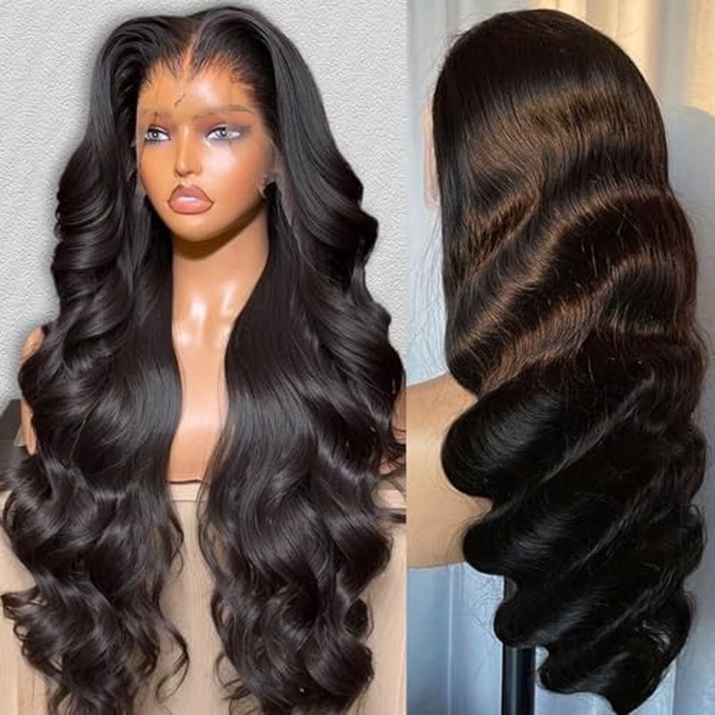 30 Inch 13x6 Body Wave Lace Front Wigs Human Hair 200% Density HD Lace Front Wigs Human Hair Pre Plucked Natural Color Glueless Wig 100% Virgin Lace Front Wigs for Women