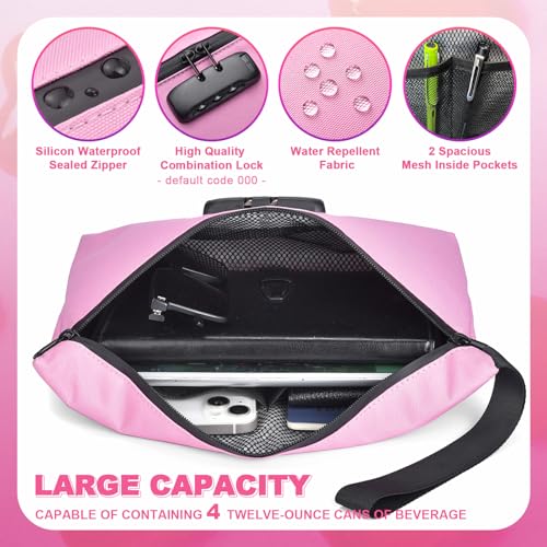 Storage Bag with Combination Lock 12.6"x7.5" Large Storage Container Cosmetic Bag Medicine Organizer Travel Storage Case Pouch Great Christmas Gift