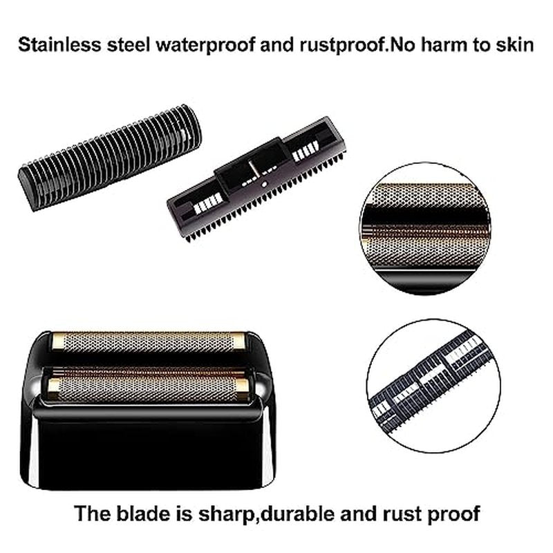 Replacement Foil and Cutters Compatible with BaBylissPRO Double Foil Shaver, Replacement Foil Compatible with BaBylissPRO FXFS2 Shaver, 4 counts (Black)
