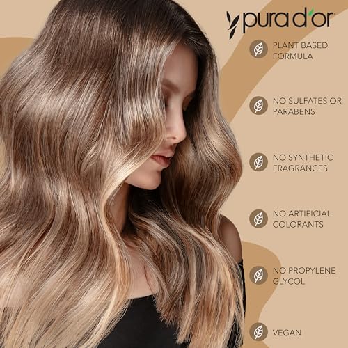 PURA D'OR Professional Grade Biotin Shampoo, Clinically Proven Anti-Thinning Hair Care, 2X Concentrated DHT Blocker Hair Thickening Products For Women & Men, 16oz