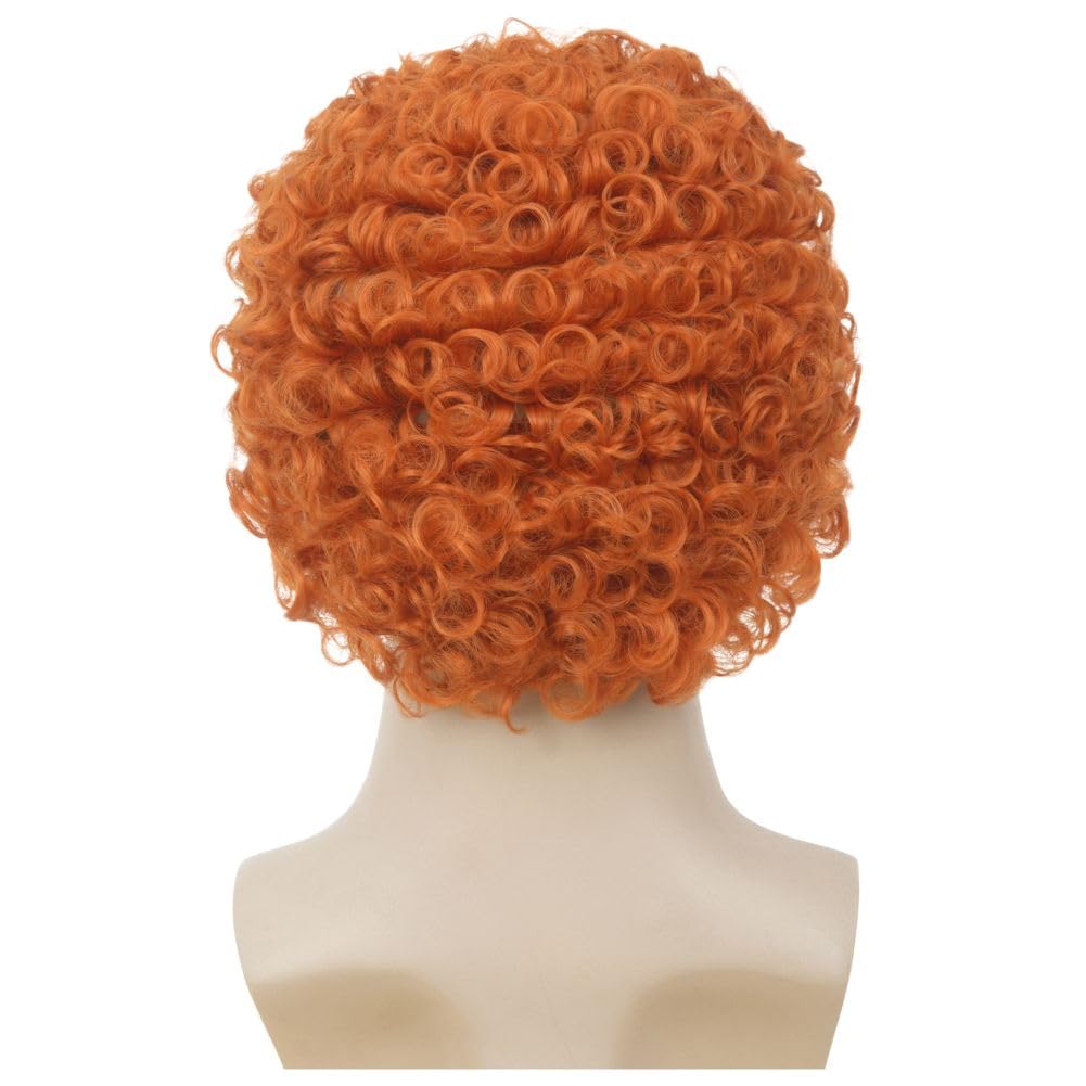 Swiking Orange Afro Curly Wigs for Men Short Rocker Hair California Cosplay Daily Costume Halloween Wig for Male Guy