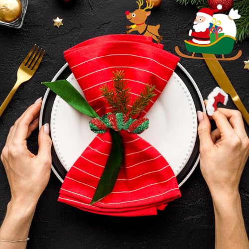 WILLBOND 25 Pcs Christmas Scrunchies for Women Red and Green Hair Accessories Bulk Holiday Plaid Velvet Soft Elastic Snowflake Ponytail Holder for Women Gifts(Novel Christmas Pattern)