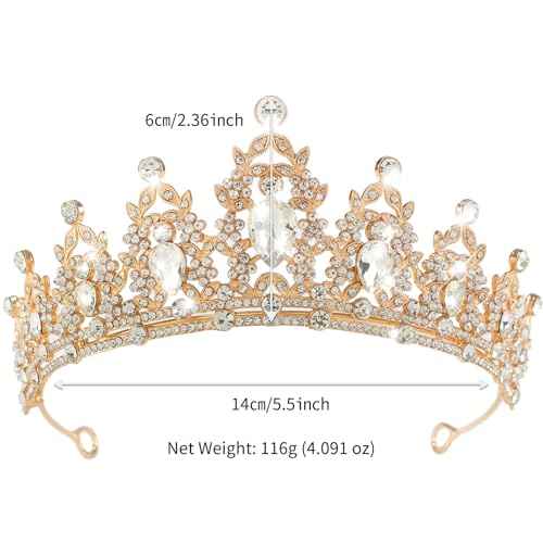Crown, Wedding Tiara, White Crystal Crown, Wedding Tiara for Women, Rhinestone Headband, Women Girls Crowns Tiaras for Bridal Wedding Prom, Rhinestone Princess Tiaras for Bridal Headband Birthday Party Prom Cos-play Costume Christmas