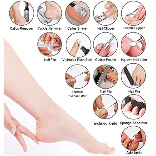36 in 1 Pedicure Kit, Professional Pedicure Tools Foot Rasp Foot Dead Skin Remover for Home & Salon Care
