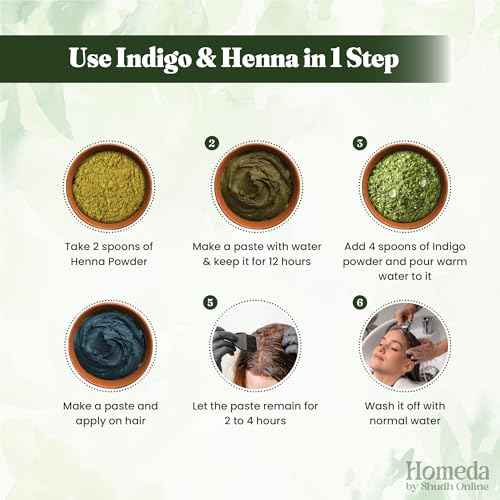 Indigo Powder Organic and Black Henna Powder for Hair Combo (7oz - 3.5oz each) - Natural Henna Indigo For Hair Dye - Black Hair Color (200g)