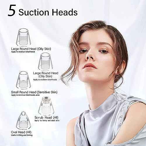 Blackhead Remover Pore Vacuum, Upgraded USB Rechargeable Facial Pore Cleaner Blackhead Removal Kit with 3 Suction Power,5 Probes Black Head Extractions Tool for Women & Men