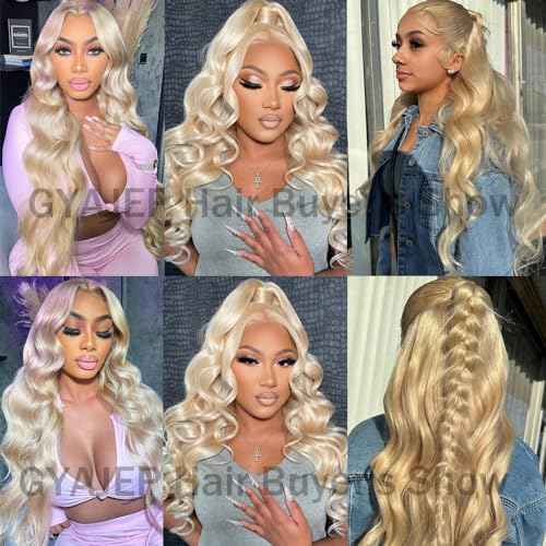 613 Human Hair Bundles Body Wave Blonde Bundles 100% Unprocessed 12A Grade Brazilian Virgin Human Hair 613 Hair Extensions for Women 16 Inch