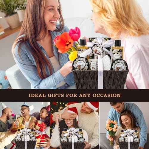 Mothers Day Gifts, Spa Baskets For Women, Bath And Body, Coconut & Orchid Bath & Body Set, Includes Shower Gel, Hand Cream, Body Lotion, Candle And More, Gifts For Women, Gift For Mom