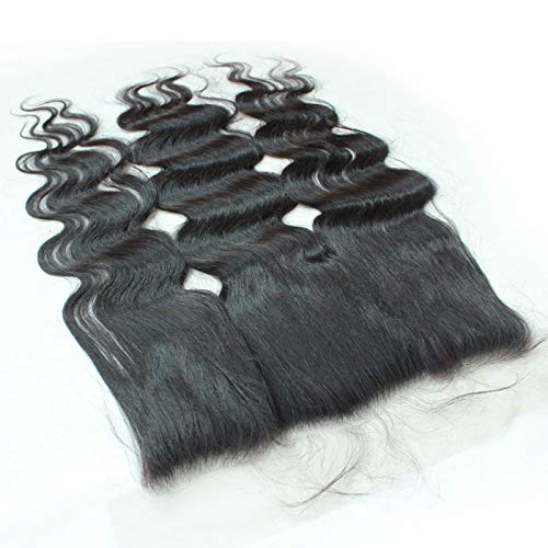 13X6 Ear To Ear Full Lace Frontal Closure - 14 Inch Natural Color, Pre-Plucked Body Wave Human Hair