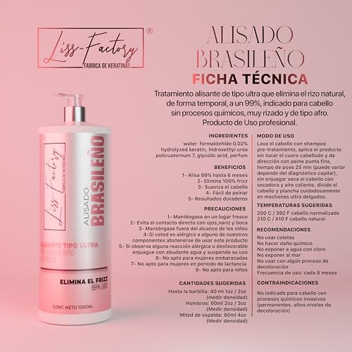 Liss-Factory Brazilian Straightening 500 Milliliters.