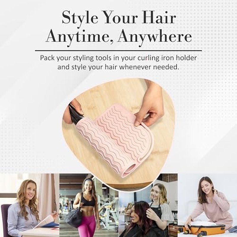Heat Resistant Mat - Curling Iron Holder - Straightener pad - Flat Iron Holder - Silicone Mat for Hair Tools - Hot Tool Mat - Salon Tools - Hot Iron Holster - Vanity Mat - Vanity Accessories for Women