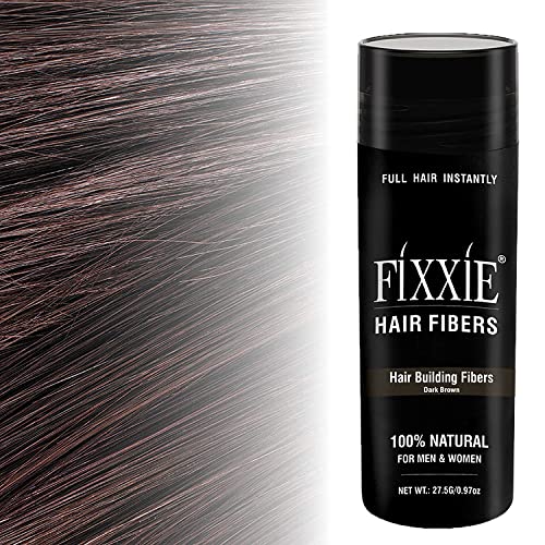 Hair Building Fibers DARK BROWN for Thinning Hair 27.5g Bottle, Hair Fibre Concealer for Hair Loss for Men and Women, Naturally Thicker Looking Hair with Keratin Hair Fibres