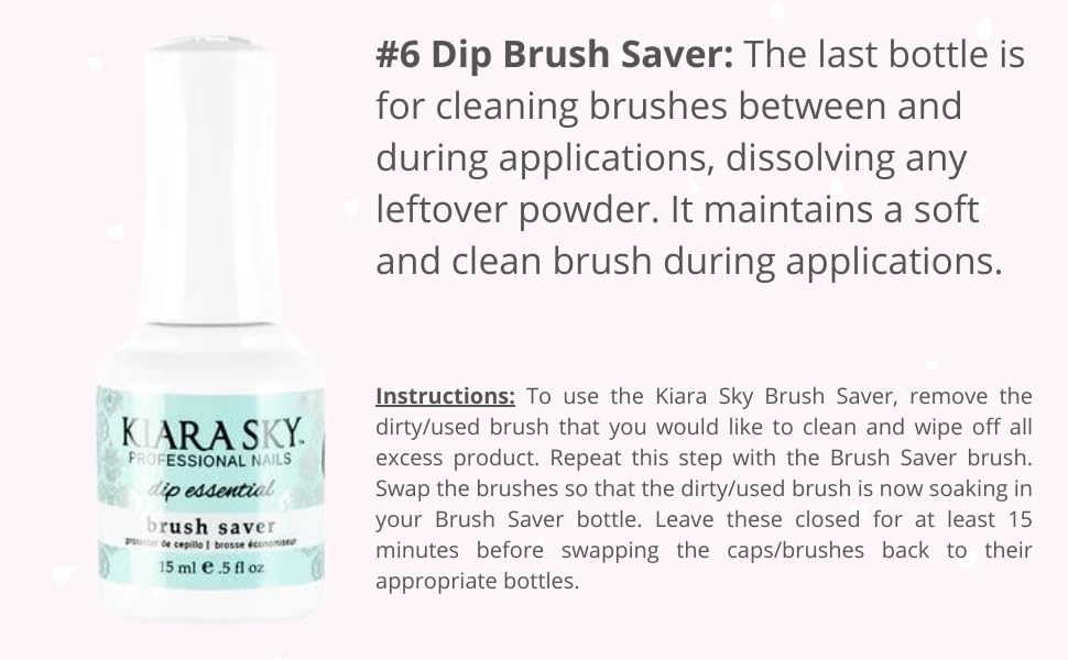 Professional Dip Manicure Liquid - Kiara Sky Brush Saver for Perfect Nails | Step 6