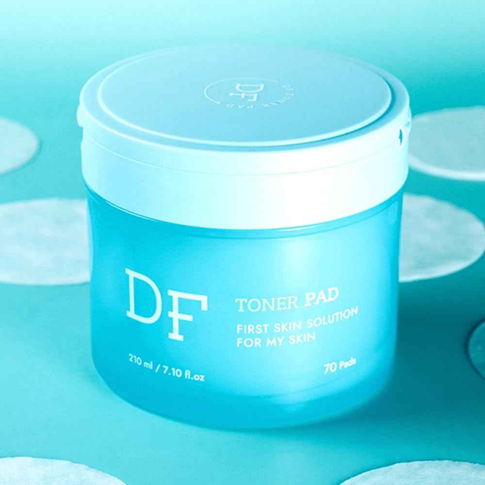 DFRAU Vegan Toner Pads for Face, Toner Pad Korean for Exfoliation, Soothing Brightening and Pore Care with Niacinamide, Centella Asiatica and Ginseng (70 Pads)