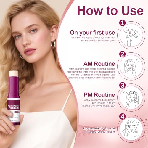 MQN 2PCS Calcium Stick, Calcium Volume Multi Bomb Stick, Korean Collagen Core Balm for Face, Eyes & Neck, with Almond Vitamin E