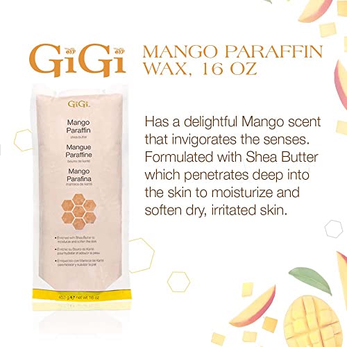 GiGi Paraffin Wax Refill with Mango & Shea Butter ? Ultra-Hydrating Hand & Feet Treatment, Compatible with Paraffin Bath & Machine, 16 oz