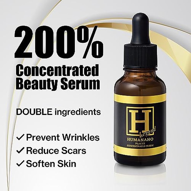 Japanese Placen Liposomal 200% Concentrated Serum, EGF, FGF, "HUMANANO", Paraben Free, Alcohol Free, Mineral Oil Free, Cruelty Free (1month 1.01 fl oz)