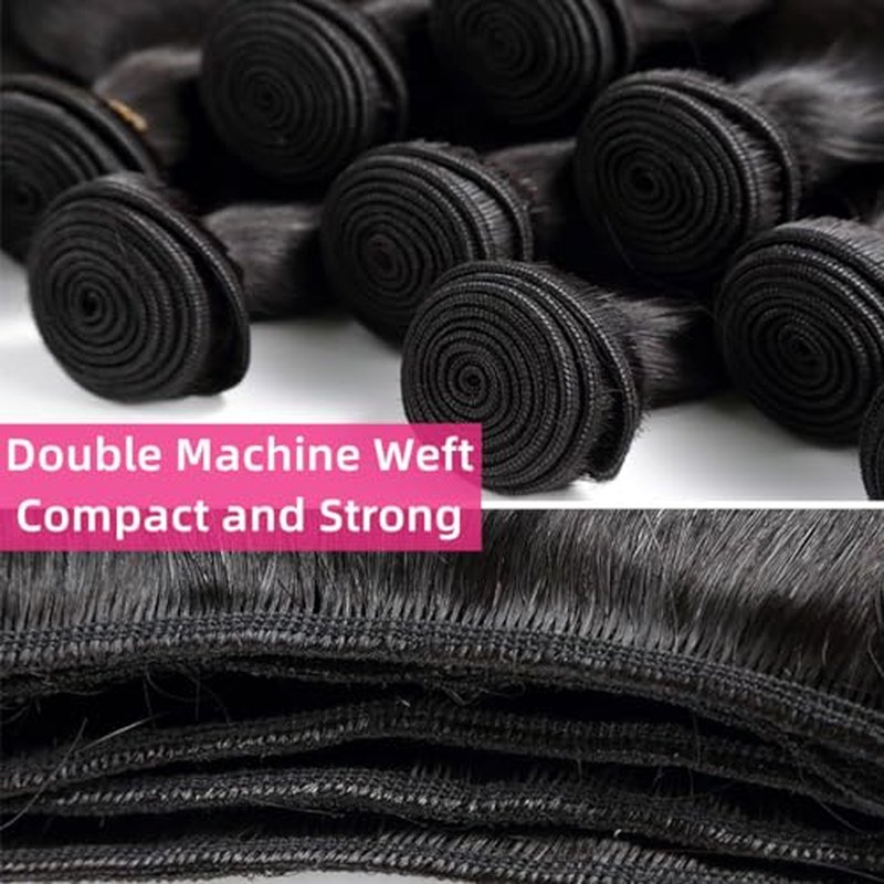 Loose Deep Wave 4 Bundles Human Hair(14 16 18 20 Inch)12A Grade 100% Unprocessed Human Hair Bundles Brazilian Loose Deep Wave Bundles Human Hair for Black Women Natural Color