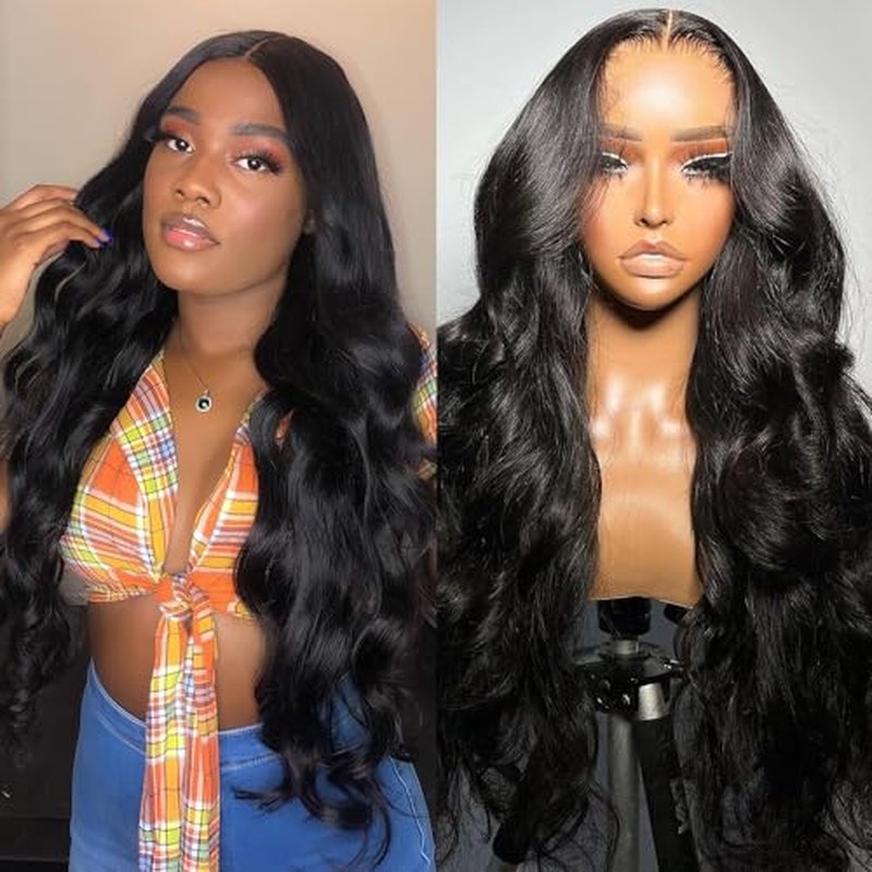 Body Wave Lace Front Wigs Human Hair Pre Plucked 13x6 HD Lace Frontal Wigs Human Hair 180 Density Natural Black Wigs for Women Human Hair Lace Front Wig Transparent Glueless Wigs 30 Inch