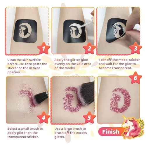 Temporary Glitter Tattoo Kit Kids, 24 Colors Glitter, 120 Stencils, Adults & Kids Arts Glitter Make Up Kit, Gifts for Girls Boys Christmas Festival Birthday Party