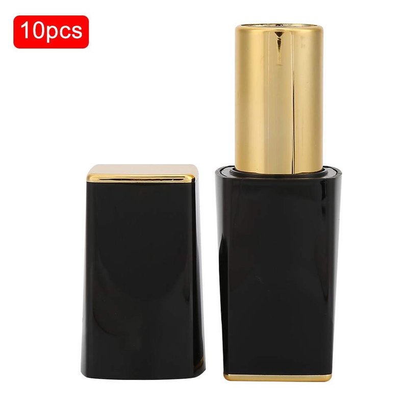 DIY Empty Lip Balm Bottles - Matte Black Lipstick Tubes with Magnetic Clasp | 10-Pack