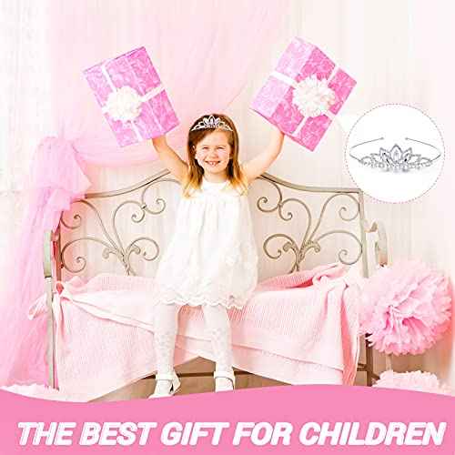 10 Pieces Girls Princess Rhinestone Crown Colorful Crystal Headband Crystal Tiara Rhinestone Princess Headband for Birthday Wedding Crown Party Prom, Little Girls, Colorful
