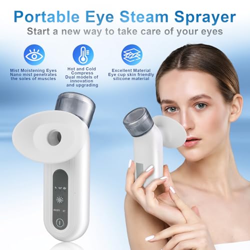 Portable Eye Steamer for Dry Eye Relief - Heated Mist Sprayer | Moisturizing Eye Treatment & Therapy | Mini Eye Care Solution for Soothing Relief