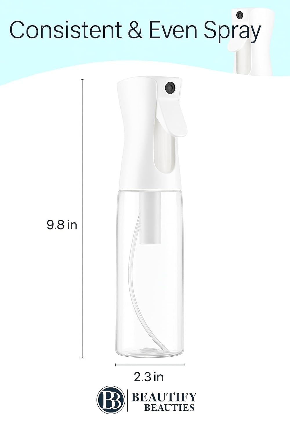 BeautifyBeauties Continuous Mister Spray Bottle for Hair & Plants - 10.1 Ounce