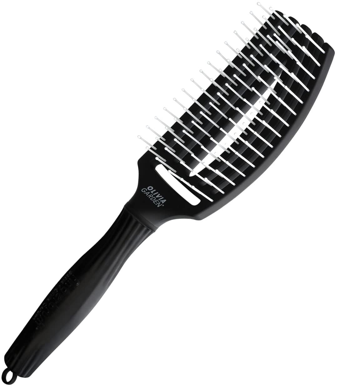 Olivia Garden Finger Brush Scalp-Hugging & Vented Paddle Hair Brush FB - Purple Silver