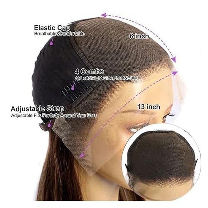 CHUDI Body Wave 13x6 HD Lace Front Wigs Human Hair 220 Density Full Frontal Wig Pre Plucked with Baby Hair 10A Glueless Wigs Human Hair for Black Women 24 Inch