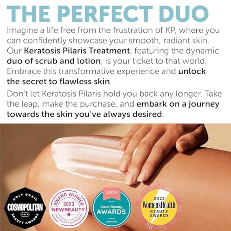 KP Bump Eraser Body Set | Keratosis Pilaris Treatment | Keratosis Pilaris Lotion | Exfoliating Body Scrub | Ingrown Hair Treatment | Bundle Set for Bump, Strawberry Legs, Redness, Dry & Flakey Skin
