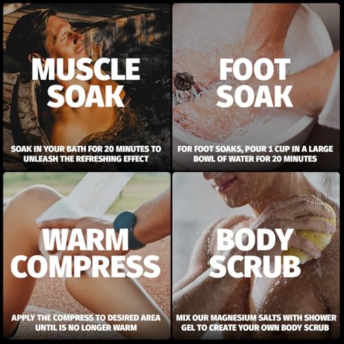 Coach Soak: Recovery Bath Soak - Fast-Absorbing Magnesium Flakes - Bath Salts with 21 Minerals & Essential Oils - Made in the USA with Dead Sea Salt, 3lbs (Calming Lavender)