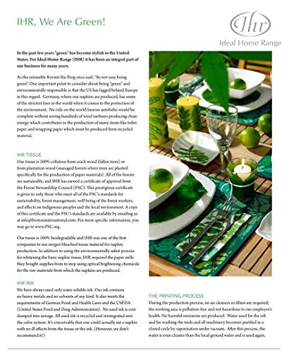 Boston International IHR Marimekko Lunch Paper Napkins, 6.5 x 6.5-Inches, Ketunmarja White