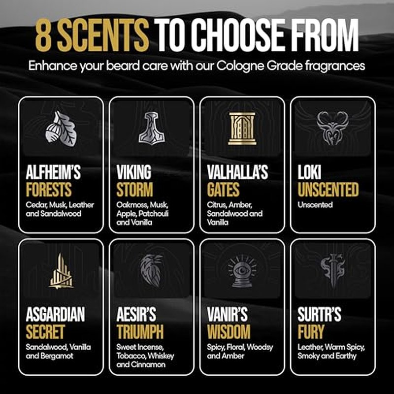 The Beard Struggle Beard Growth Kit for Men includes Beard Balm, Beard Oil, Beard Wash, & Beard Conditioner - Silver Collection - Viking Storm