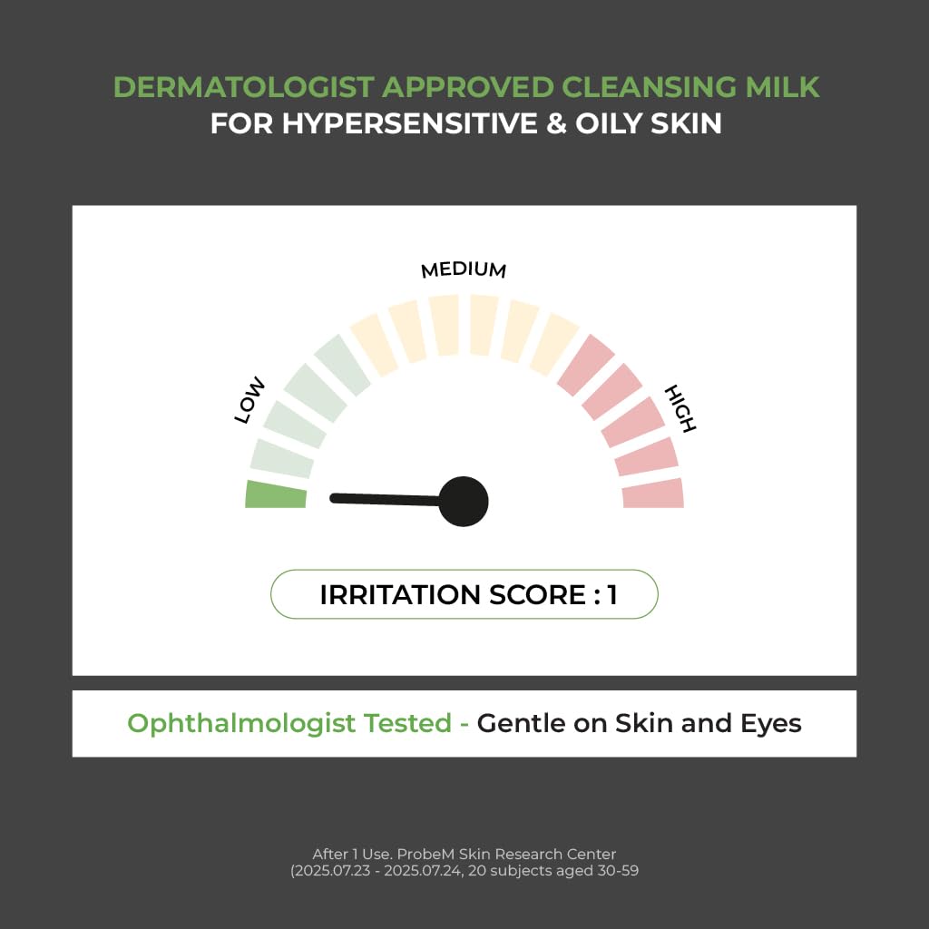 JUMISO Ceramide Cleansing Milk for Sensitive Skin – D-Panthenol Soothing Face Wash, Melts Sunscreen & Makeup – No Double Cleanse Needed, Ophthalmologist Tested, Tear-Free – Fragrance-Free, 10.14 fl oz