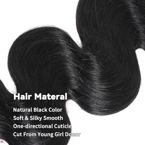 15A Raw Indian Human Hair Bundles Body Wave Bundles Human Hair,Triple Lifespan Virgin Remy Hair,No Tangle Shedding,Keep Texture Silky Soft After Multiple Washes (1 Bundle Natural Black, 18 inch)