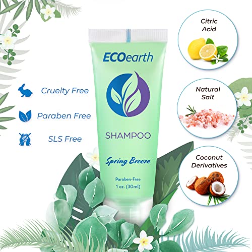 EcoEarth Soap, Shampoo and Conditioner Set (1 oz each, 150 Pieces, Spring Breeze), Hotel Travel Size Body Soaps Kit, Delight Guests with Revitalizing & Refreshing Hospitality Toiletries in Bulk
