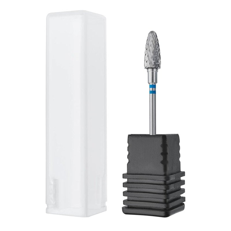 Staleks Pro Carbide Nail Drill Bit - Blue Corn 6mm Head | Left-Handed, Medium Hardness for Gel Polish Removal