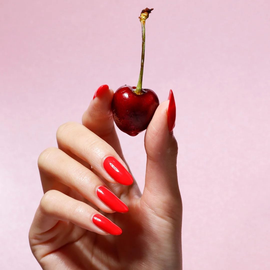 LONDONTOWN Lakur Nail Polish – Red, Maraschino Cherry, 0.4 Fl Oz, Long-Lasting, Streak-Free, Chip-Resistant | 21+ Free Non-Toxic Vegan Nail Color, Strengthens & Hydrates Nails