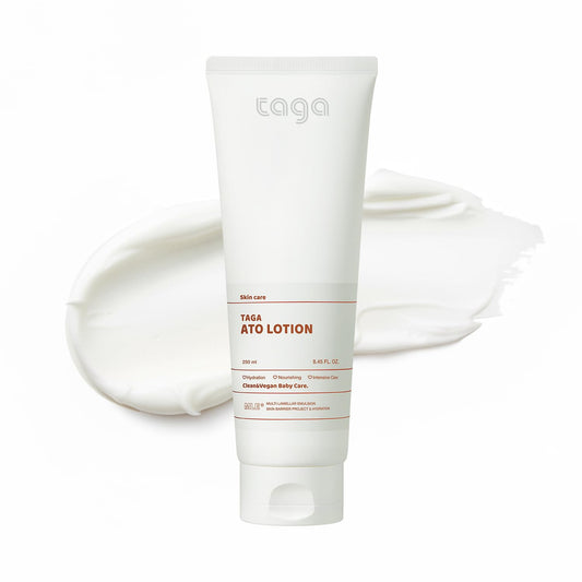 TAGA ATO Lotion 250ml | Vegan Hypoallergenic Moisturizer for Sensitive & Dry Skin | Lightweight, Fast-Absorbing Body Lotion | Non-Sticky Daily Hydration for the Whole Family