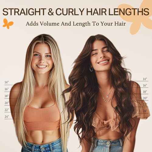 DOORES Wire Hair Extensions 14 Inch 75g Remy Human Wire Hair Extensions Invisible Transparent Line Adjustable Hairpieces Secret Extensions Straight Hair Balayage Chocolate Brown to Honey Blonde