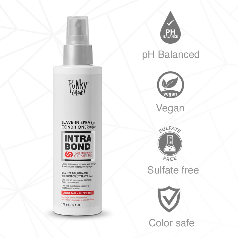 Punky Leave in Conditioner Spray with Intra Bond Hair Repair Complex – Leave in Conditioner for Dry Damaged Hair, Sulfate Free, 6 Fl Oz