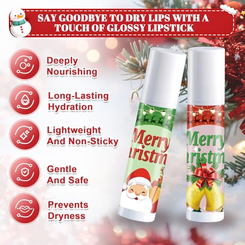 JAOJAO Christmas Lip Balm Bulk, Christmas Hand Cream with Organza Bag and Thank You Card Gentle Nourishing for Xmas for Girlfriend Wife Mother Colleague Teacher, Set of 40